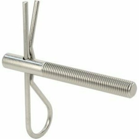 BSC PREFERRED Threaded on One End Stud with Cotter Pin 18-8 Stainless Steel 5/16-24 Thread 3 Long 93712A200